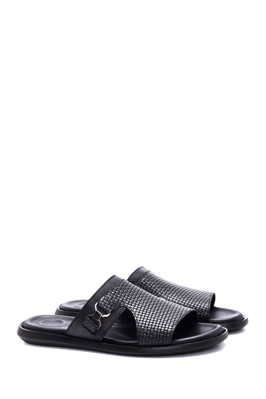 Men's Leather Printed Slippers