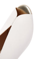 Women's White Back Strap Stoned Thick Heel Sandals | Derimod
