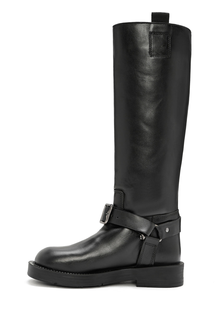 Women's Black Buckle Detailed Leather Boots