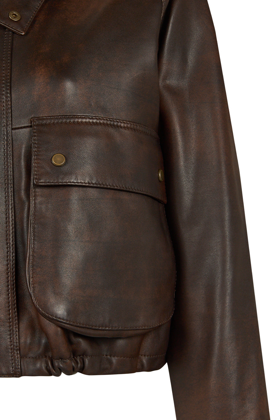 Richmond Woman Brown Short A-Line Leather Jacket