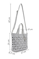 Women's Gray Woven Classic Shoulder Bag | Derimod