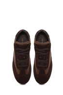 Woman Brown Lace-up Suede Leather Sneaker | Derimod