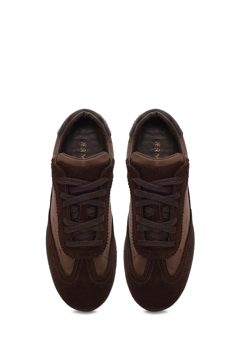 Woman Brown Lace-up Suede Leather Sneaker