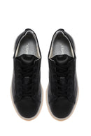 Woman Black Lace-Up Leather Sneaker | Derimod