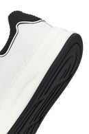 Erkek Beyaz Bağcıklı Kalın Tabanlı Deri Sneaker | Derimod