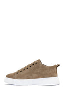 Men's Mink Lace-Up Suede Leather Sneaker | Derimod