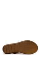 Kadın Bej Dolgu Topuklu Deri Konfor Sandalet | Derimod