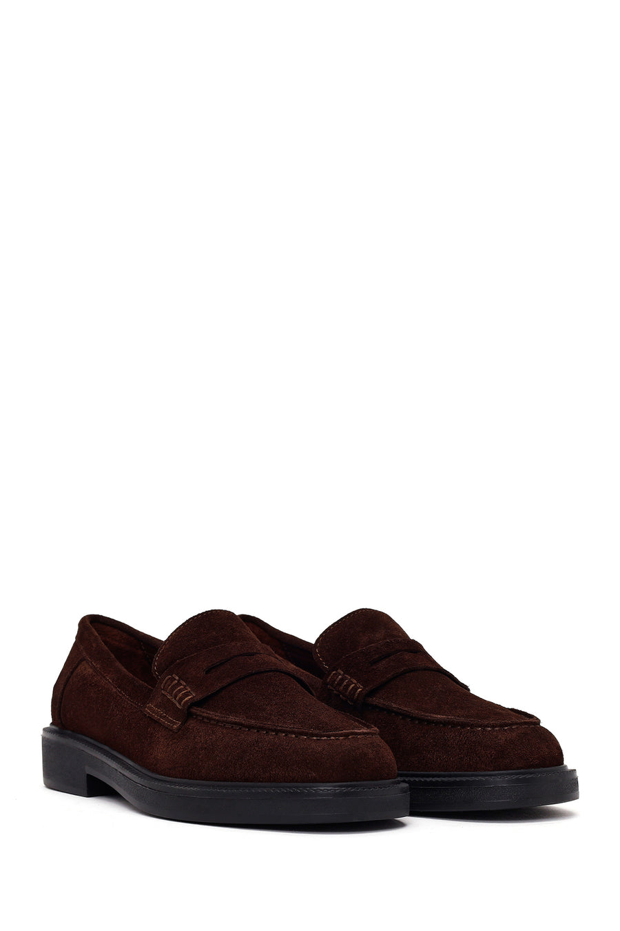 Woman Brown Suede Masculine Loafer