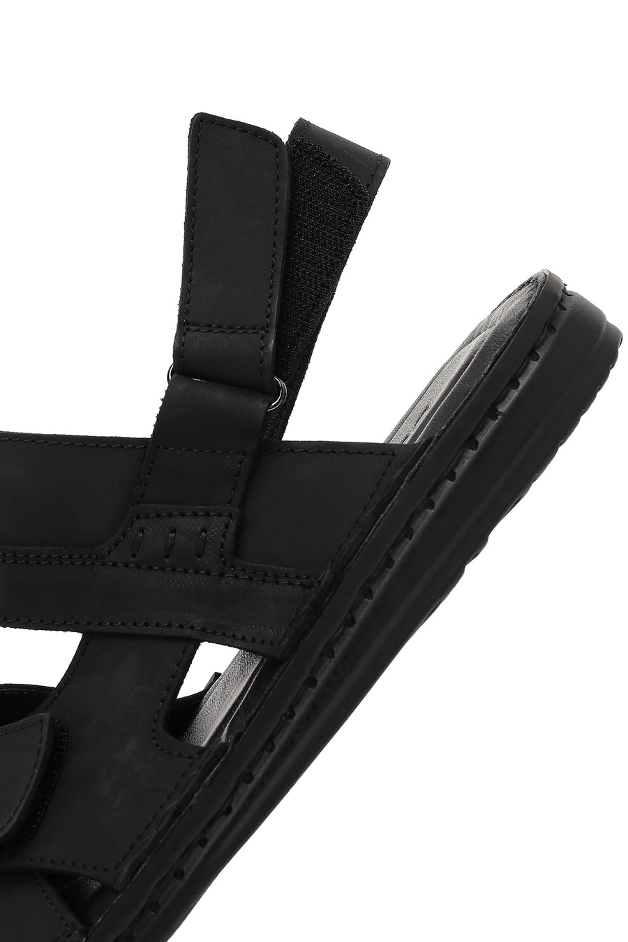 Men's Black Leather Sandals