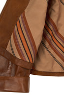 Devon Woman Camel A-From Leather Jacket | Derimod