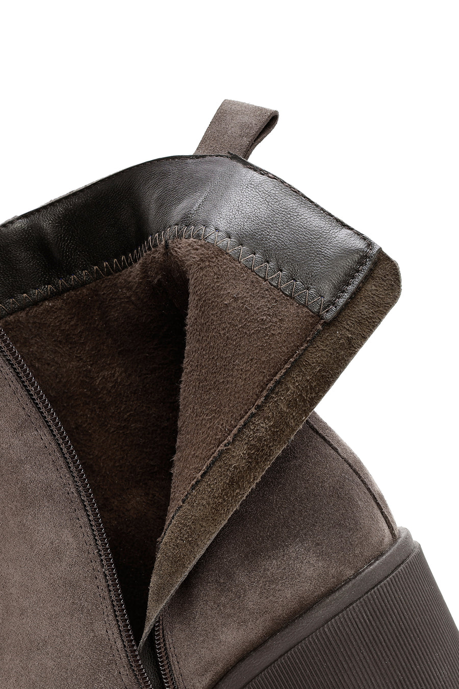 Women's Mink Heeled Zippered Suede Leather Boots