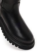 Harley Davidson Woman Black River Zip Closure Thick-Soled Leather Boots | Derimod