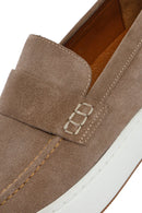 Men's Beige Chunky Suede Leather Loafers | Derimod