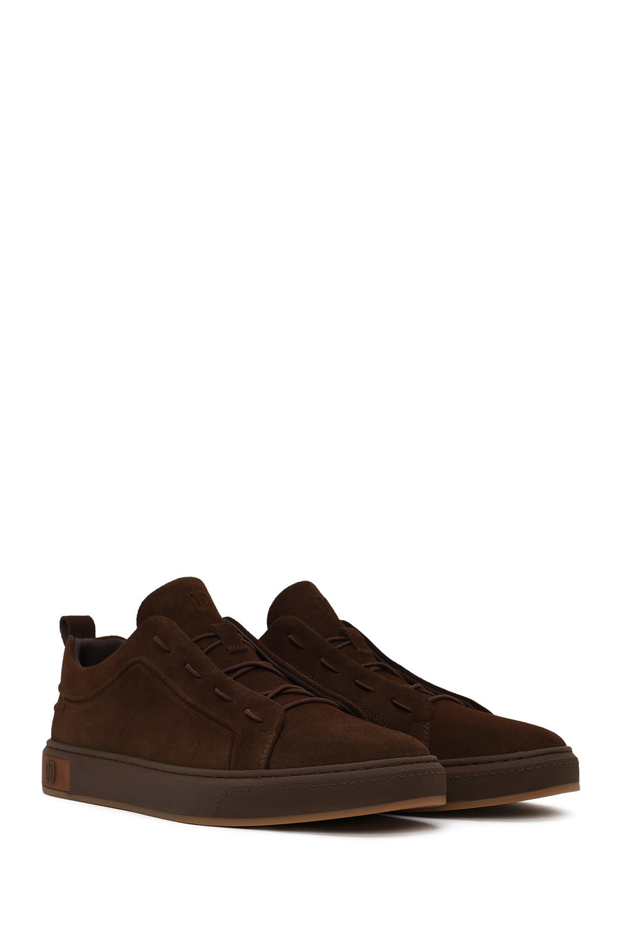 Male Brown Thick-Soled Suede Leather Sneaker