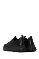 Male Khaki Lace-up Thick-soled Leather Casual Shoes | Derimod