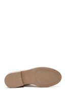 Women's Beige Leather Flat Chelsea Boots | Derimod