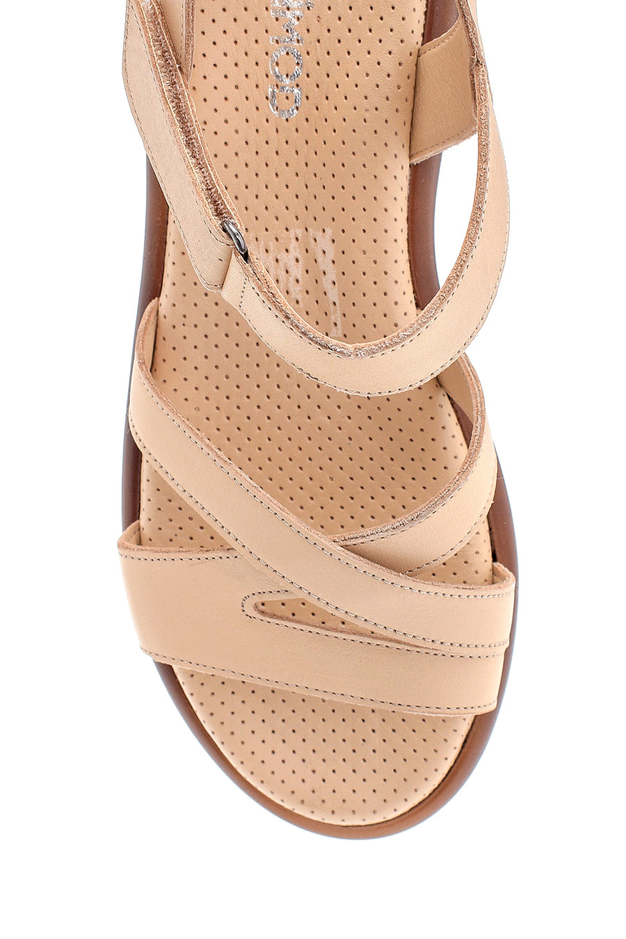 Women's Beige Leather Sandals