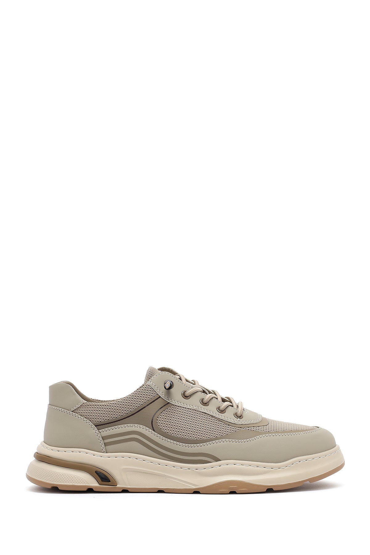 Erkek Bej Bağcıklı Deri Sneaker 25SFD693714 | Derimod