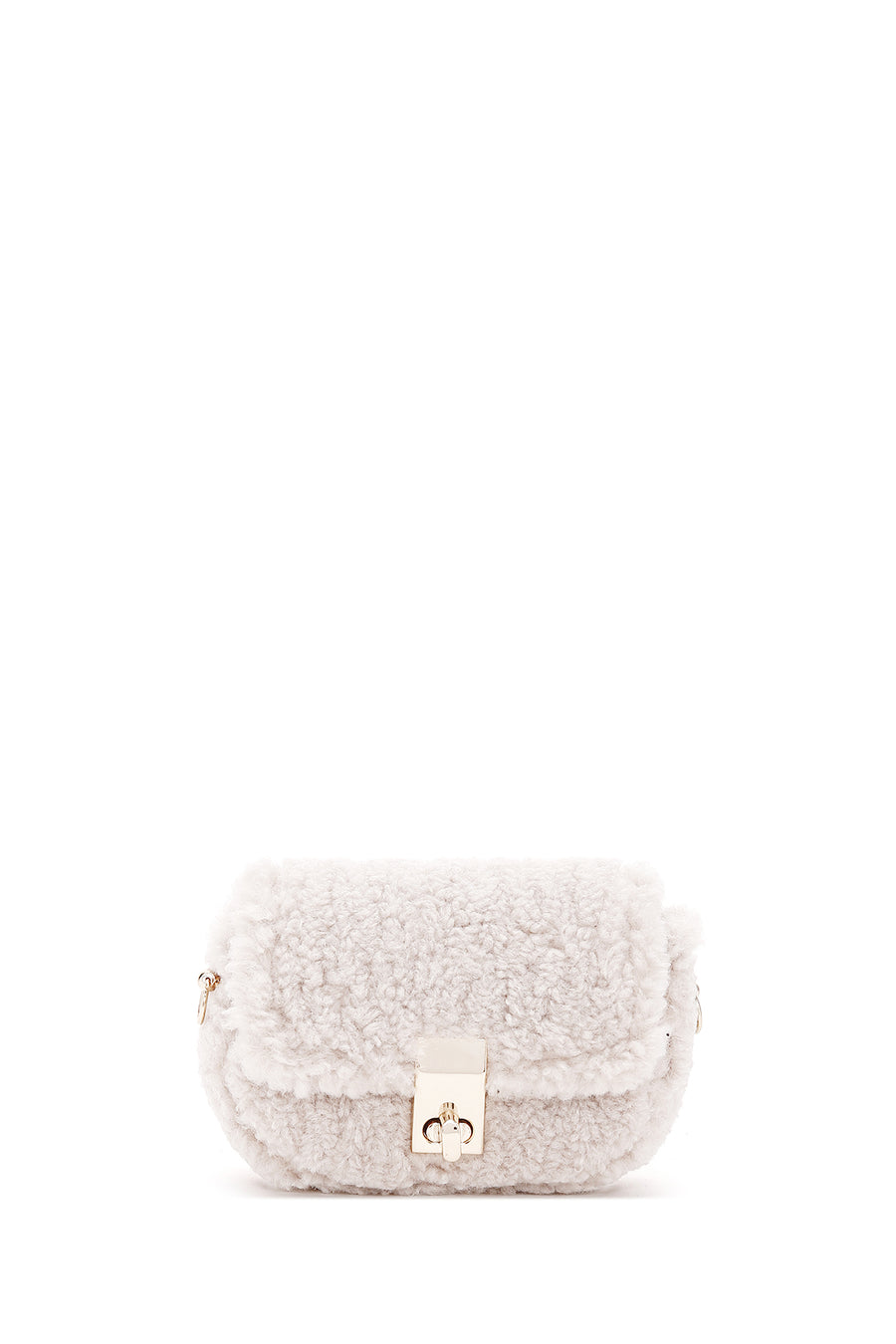 Women's White Plush Mini Crossbody Bag