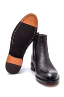 Men's Leather Zippered Boots | Derimod