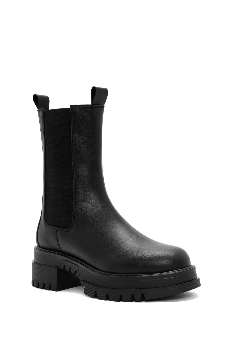 Women's Black Thick Soled Chelsea Boots