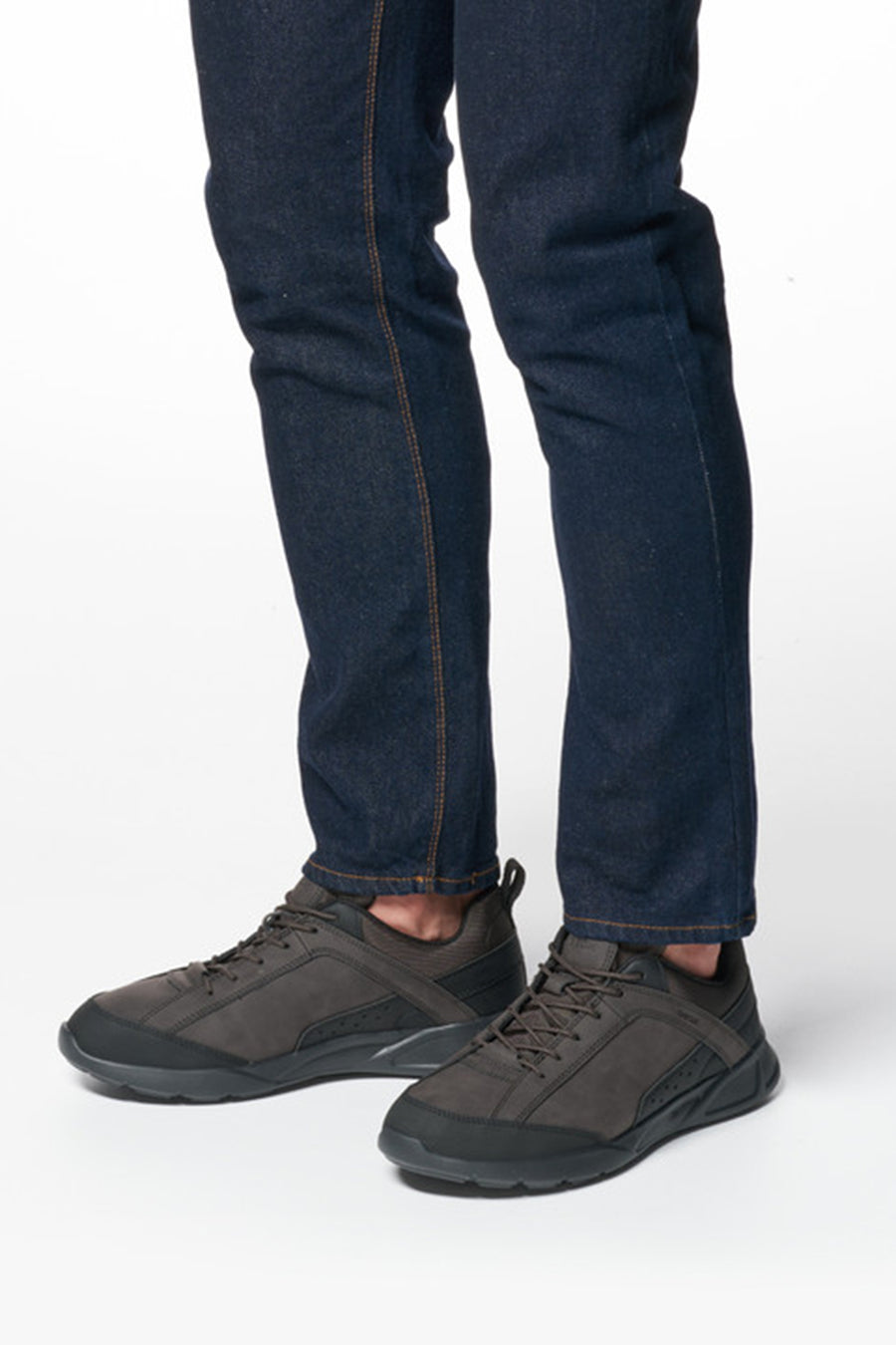 Geox Men Brown Nebula Lace-Up Fabric Sneaker