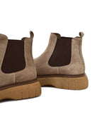Men's Mink Thick-Soled Suede Leather Chelsea Boot | Derimod