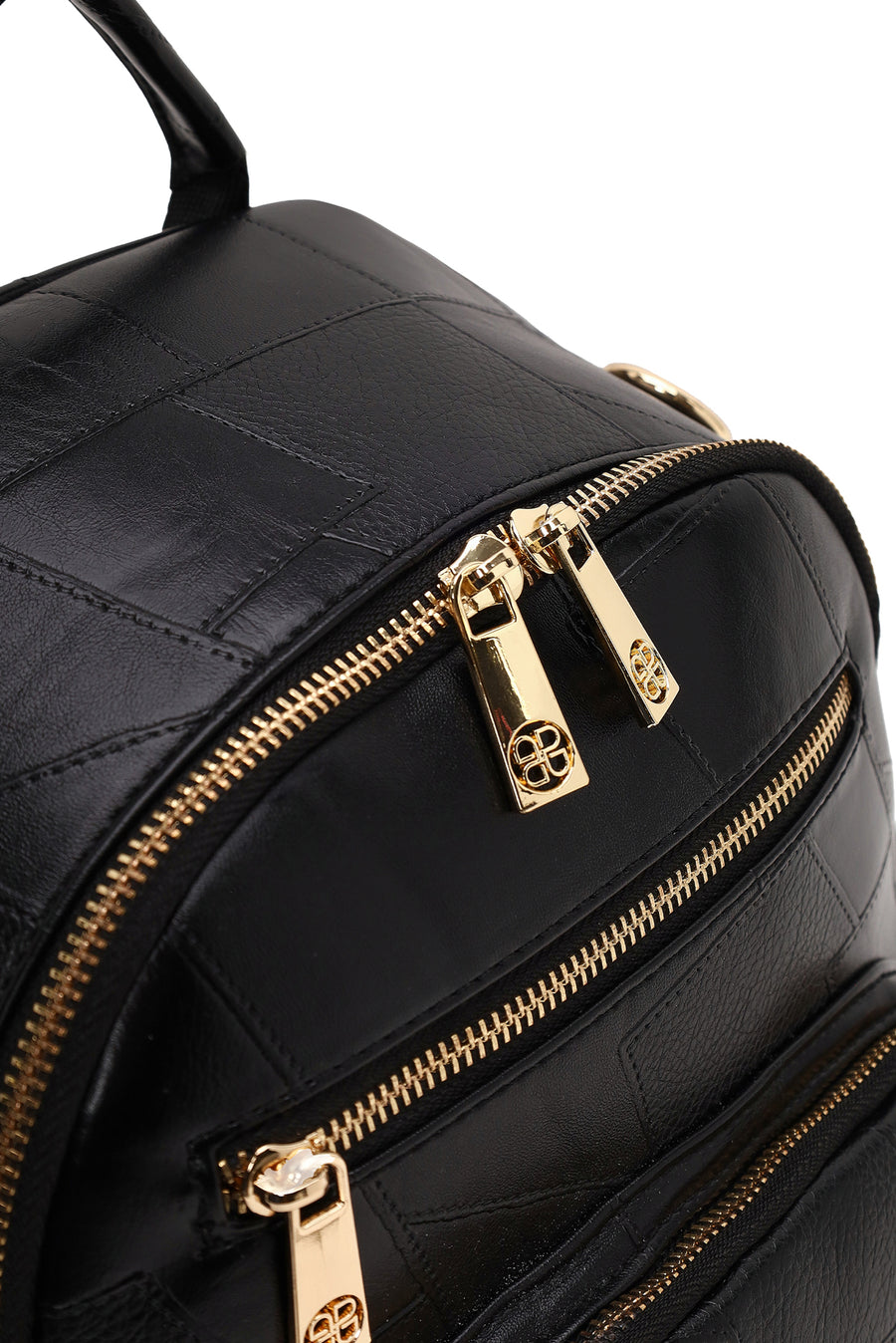 Woman Black Long-Strap Backpack