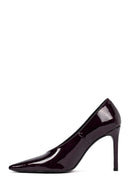 Women's Burgundy Thin Heeled Patent Leather Stiletto | Derimod