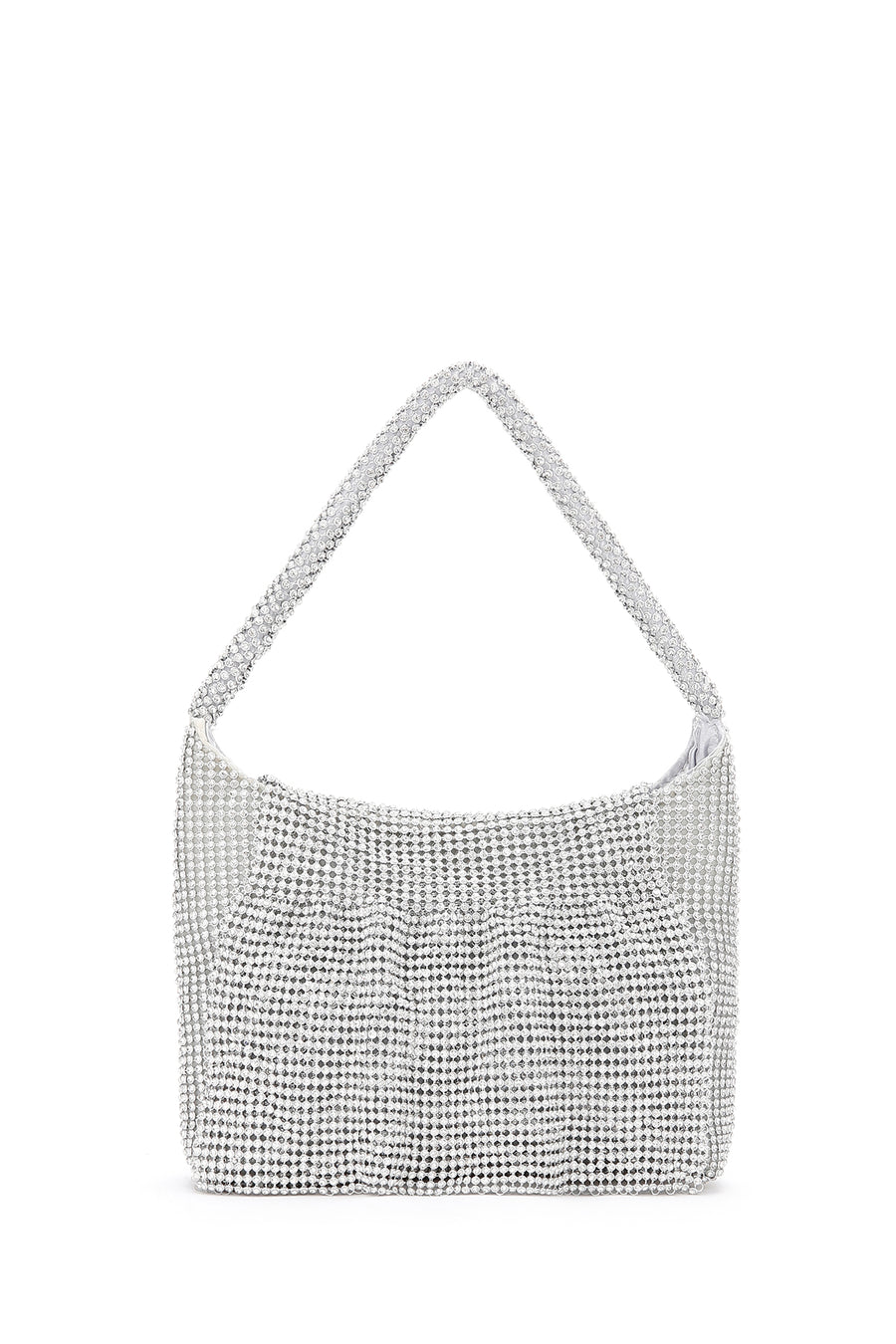 Women's Silver Long Chain Strap Stone Mini Evening Handbag 25SBD2706TS | Derimod
