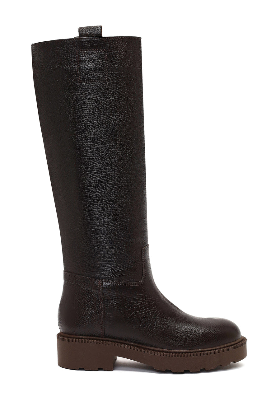 Women's Brown Thick-Soled Leather Boot 25WFD1893FT | Derimod
