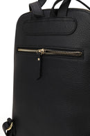 Woman Black Leather Backpack | Derimod