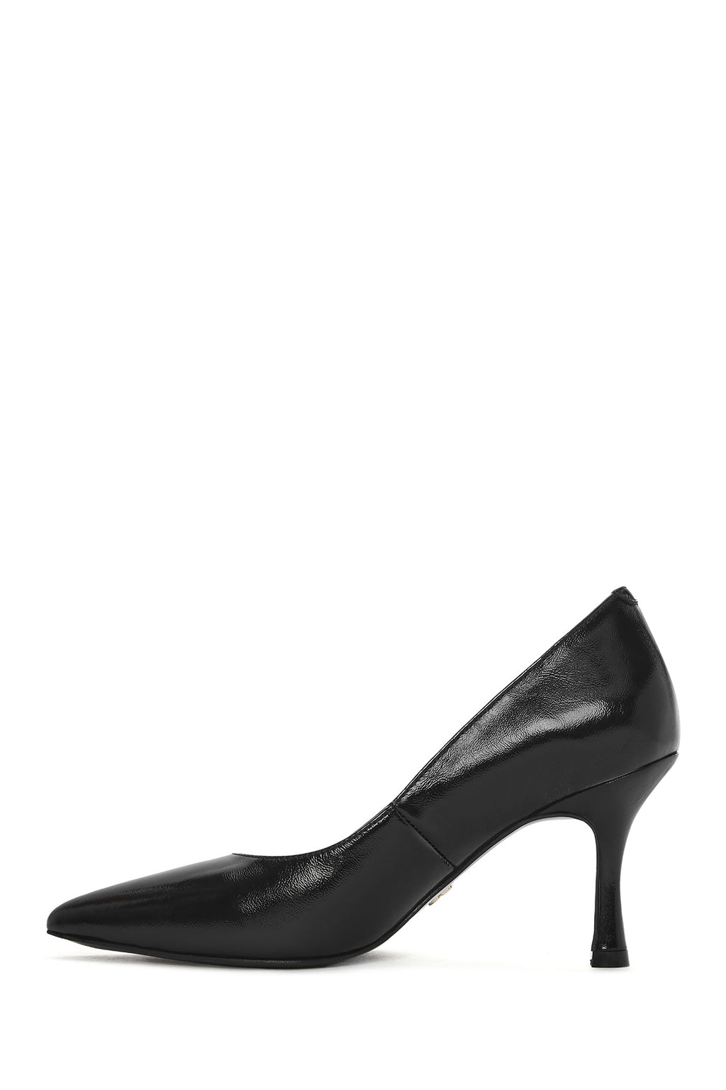 Kadın Siyah İnce Topuklu Rugan Deri Stiletto