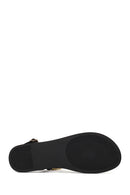 Woman Black Buckled Toe-Post Sandal | Derimod