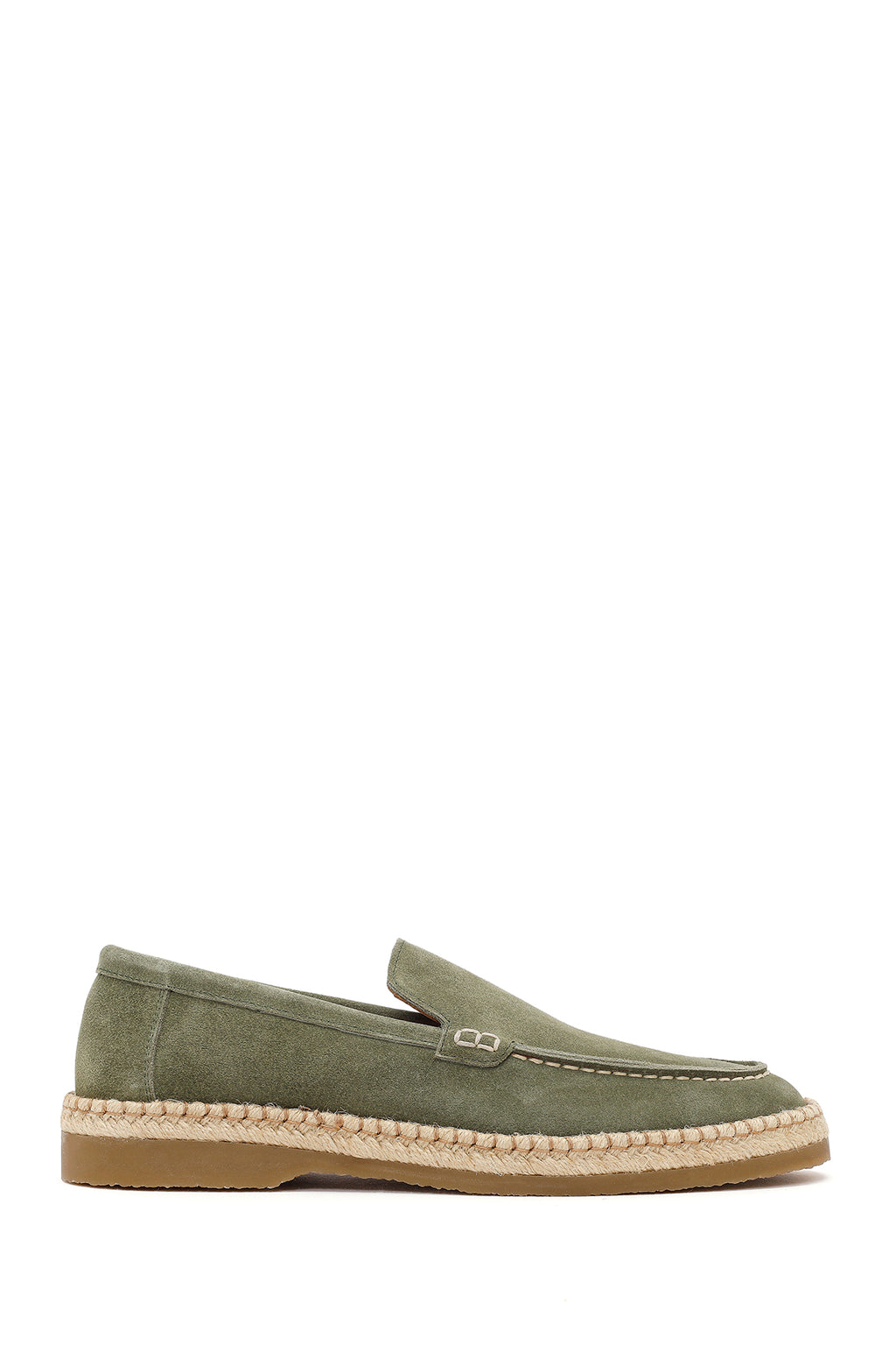 Erkek Yeşil Süet Deri Casual Loafer