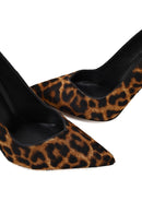 Kadın Leopar Yüksek İnce Topuklu Deri Stiletto | Derimod