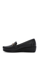 Women's Black Wedge Heel Loafer | Derimod