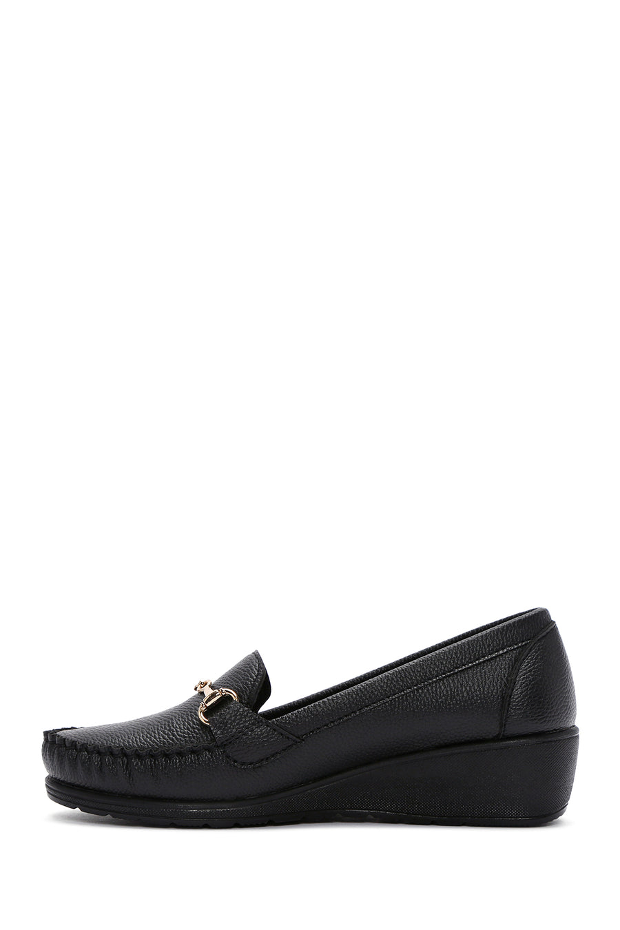 Women's Black Wedge Heel Loafer