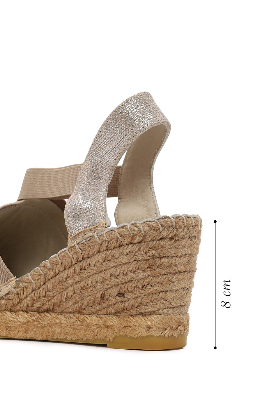 Woman Beige Shiny Wedge-heeled Espadrilles