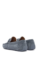 Men's Navy Blue Suede Leather Loafer | Derimod