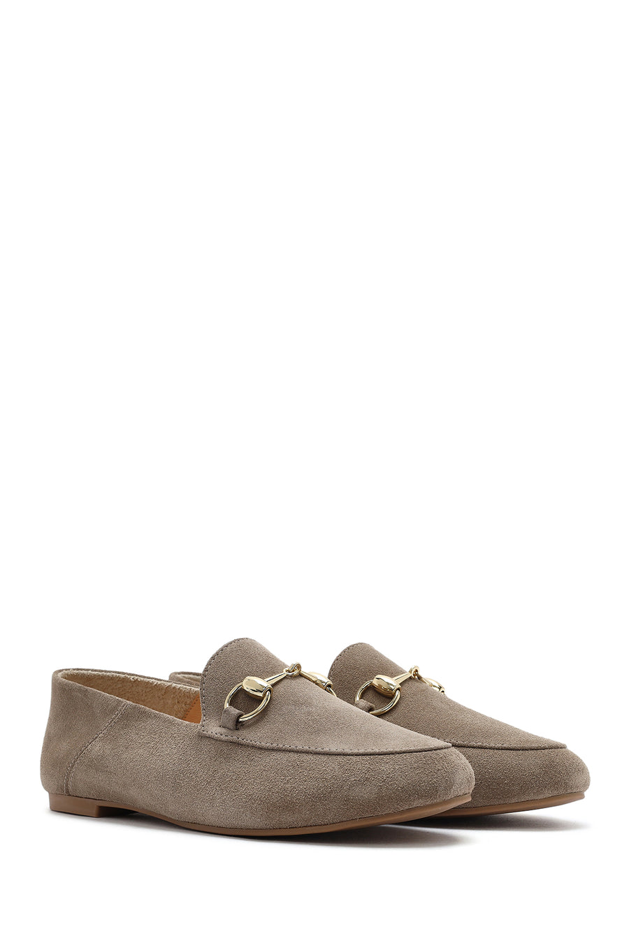 Women's Mink Buckled Suede Leather Masculine Loafer