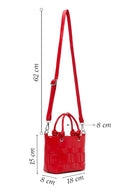 Woman Red Long-Strap Knitted Mini Shoulder Bag | Derimod