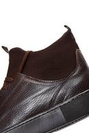 Men's Brown Leather High Top Sneaker | Derimod