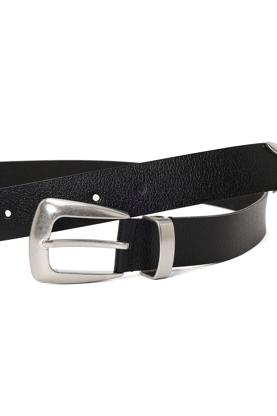 Unisex Black Leather Belt