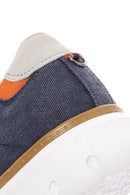 Men's Navy Blue Lace-Up Thick Sole Fabric Sneaker | Derimod