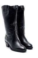 Women's Leather Cowboy Heeled Boots | Derimod
