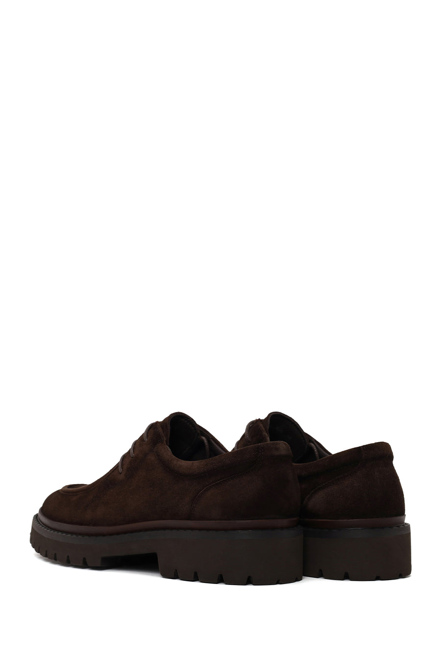 Male Brown Lace-Up Thick-Soled Suede Casual Shoes