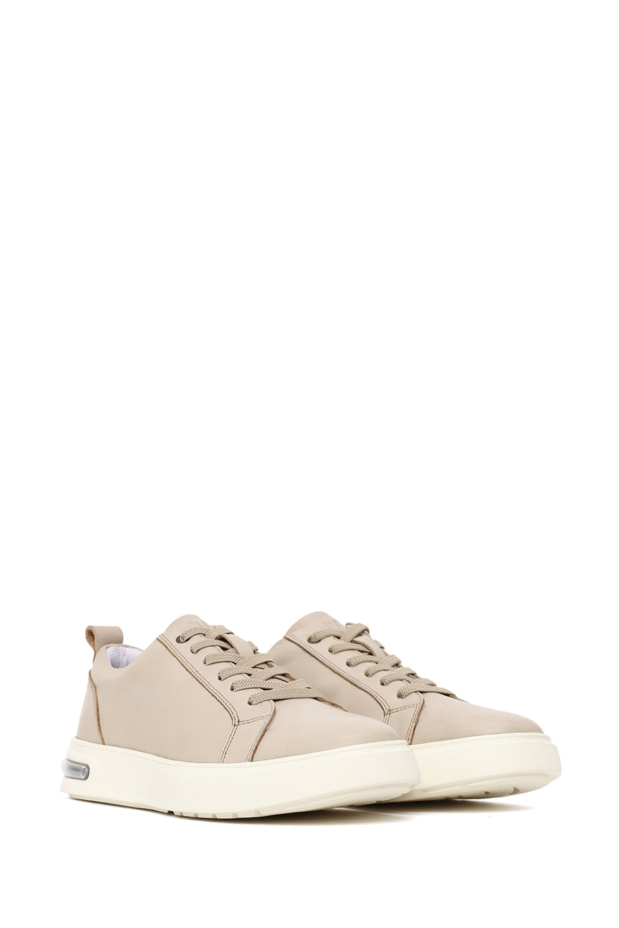 Male Beige Lace-up Leather Sneaker