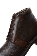 Men's Brown Leather Zippered Casual Boots | Derimod