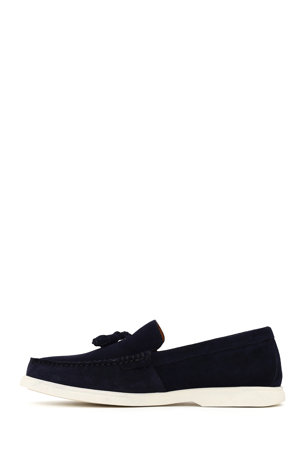 Erkek Lacivert Püsküllü Süet Deri Casual Loafer